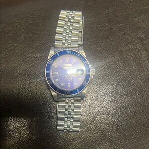 Invicta Silver Bracelet Watch with Blue Dial